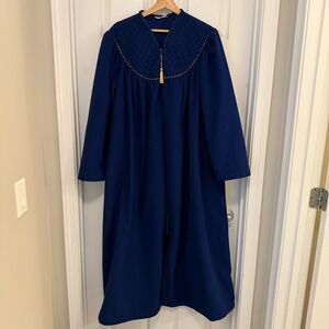 Like New Vintage Appel Zip Fleece House Coat Robe Quilted Neckline